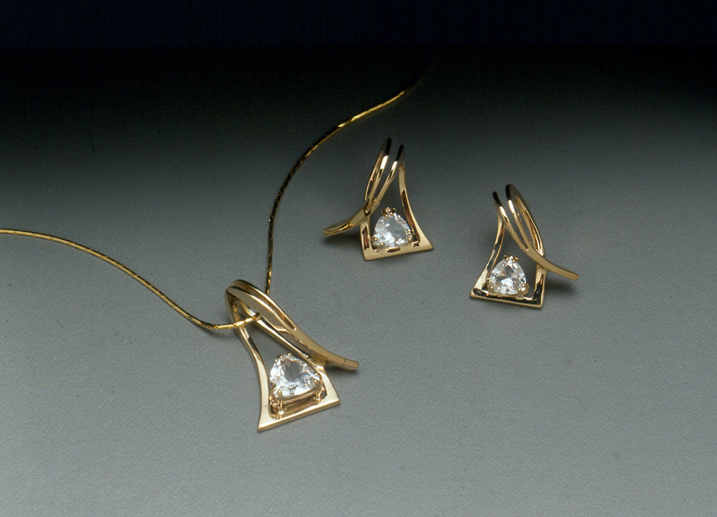 Edit 14k Slider and Earrings with Topaz