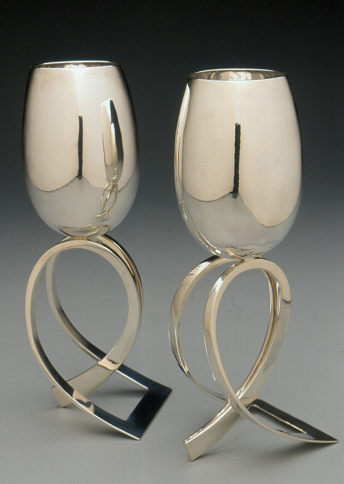 Edited Sterling Silver 'Raised' Cups 9x4x3 inches