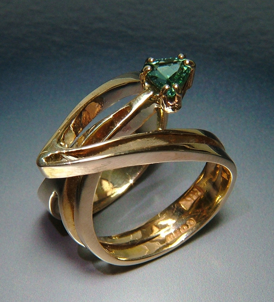 Web2 14k Gold Ring with Tourmaline