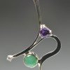 Web3 Sterling Silver Pendant with Chrysoprase, Amethyst, Sapphire, Emerald thumbnail