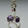 Web4 Sterling Silver Necklace with Opal, Amethyst, Ruby thumbnail