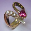 Edit 14k Gold Ring with Tourmaline and Sapphires thumbnail
