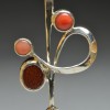 Web1 Sterling Silver Pendant with Corals, Goldstone, Citrine thumbnail