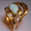 Web4 14k Gold Ring with Opal and Diamond thumbnail