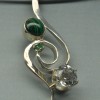 Sterling Silver Pendant with Malachite, Topaz, Emerald and Ruby thumbnail