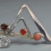 Sterling Silver Pin with Topaz, Garnet, Coral and Opal thumbnail